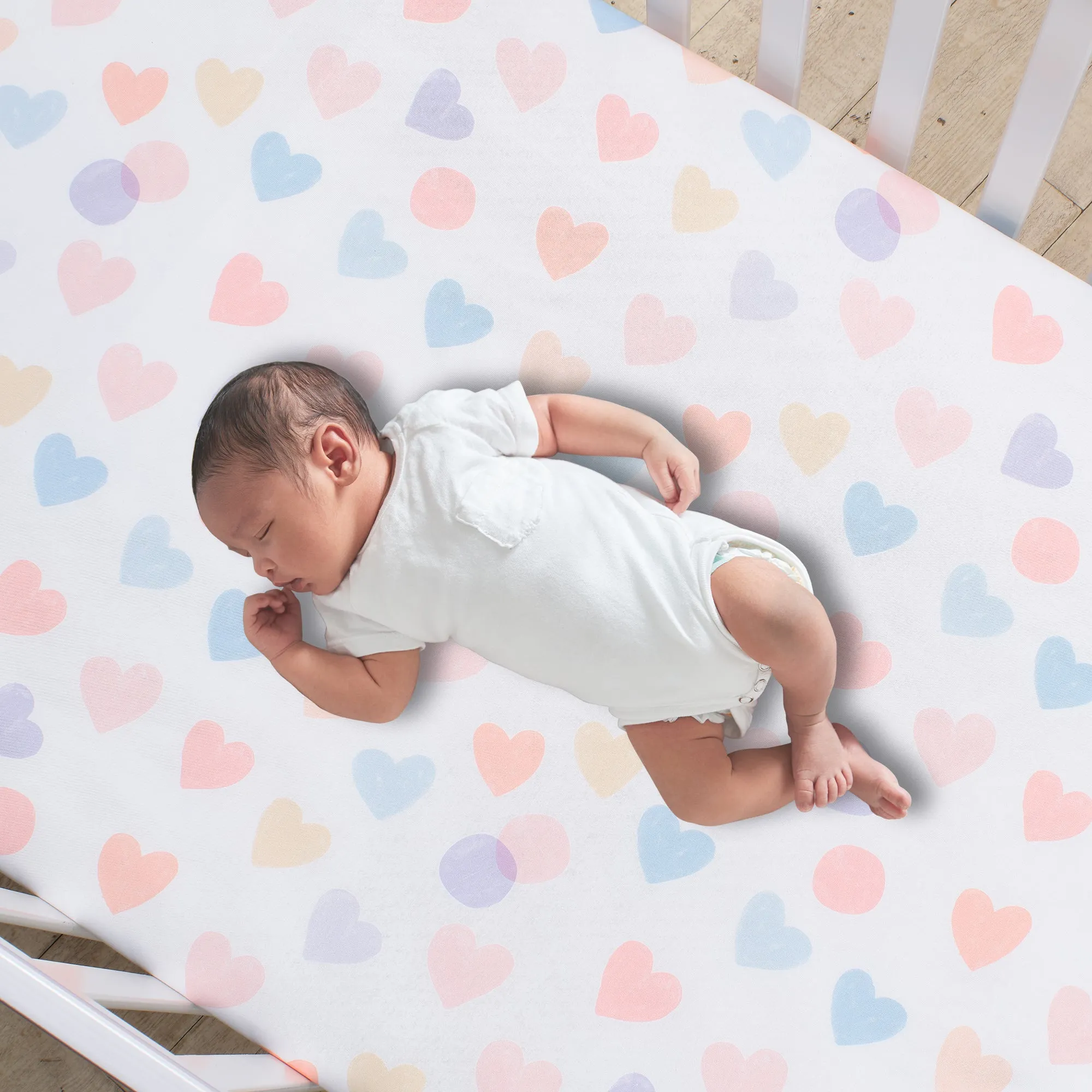 Rainbow Hearts 3-Piece Crib Bedding Set