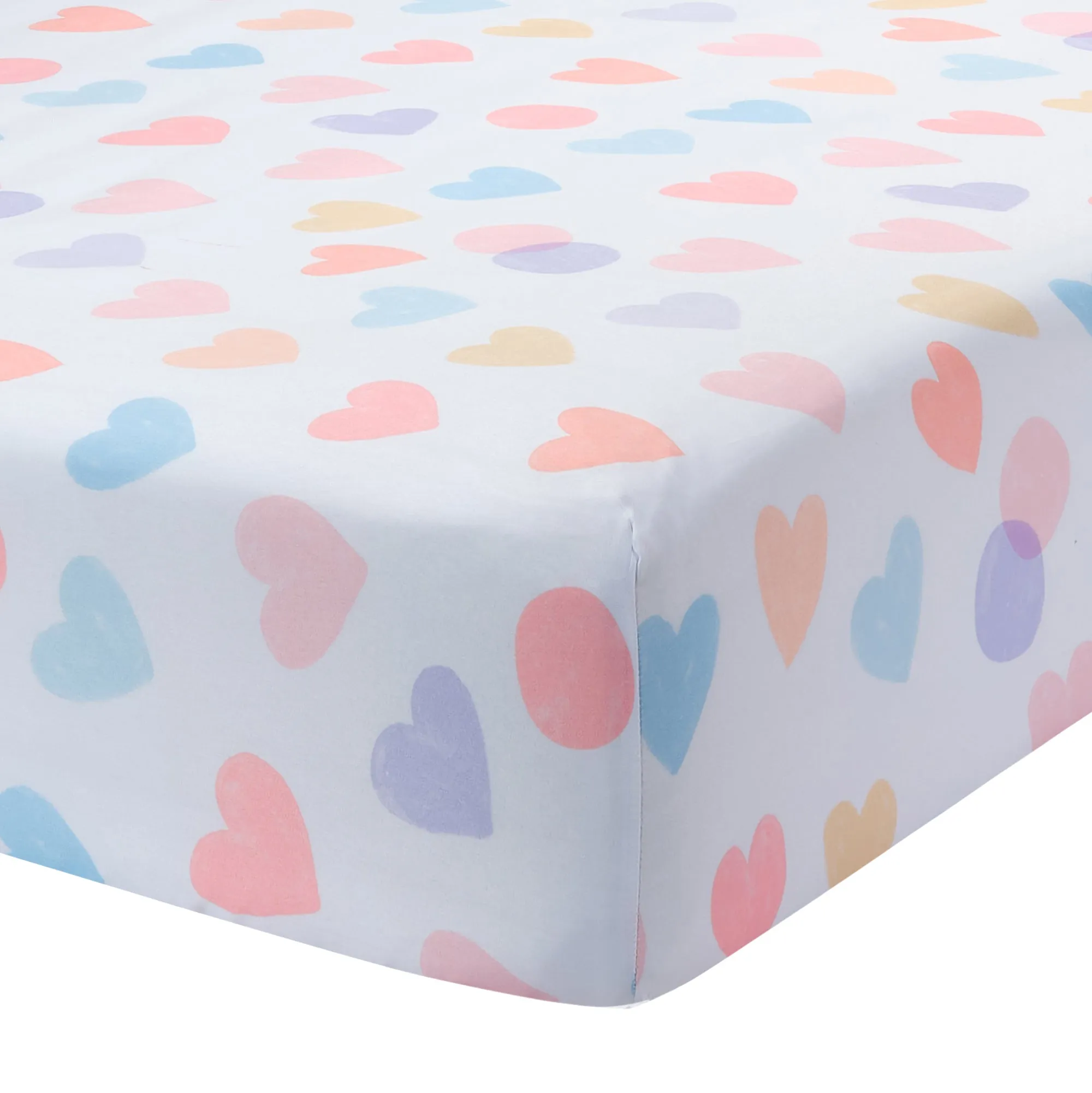 Rainbow Hearts 3-Piece Crib Bedding Set