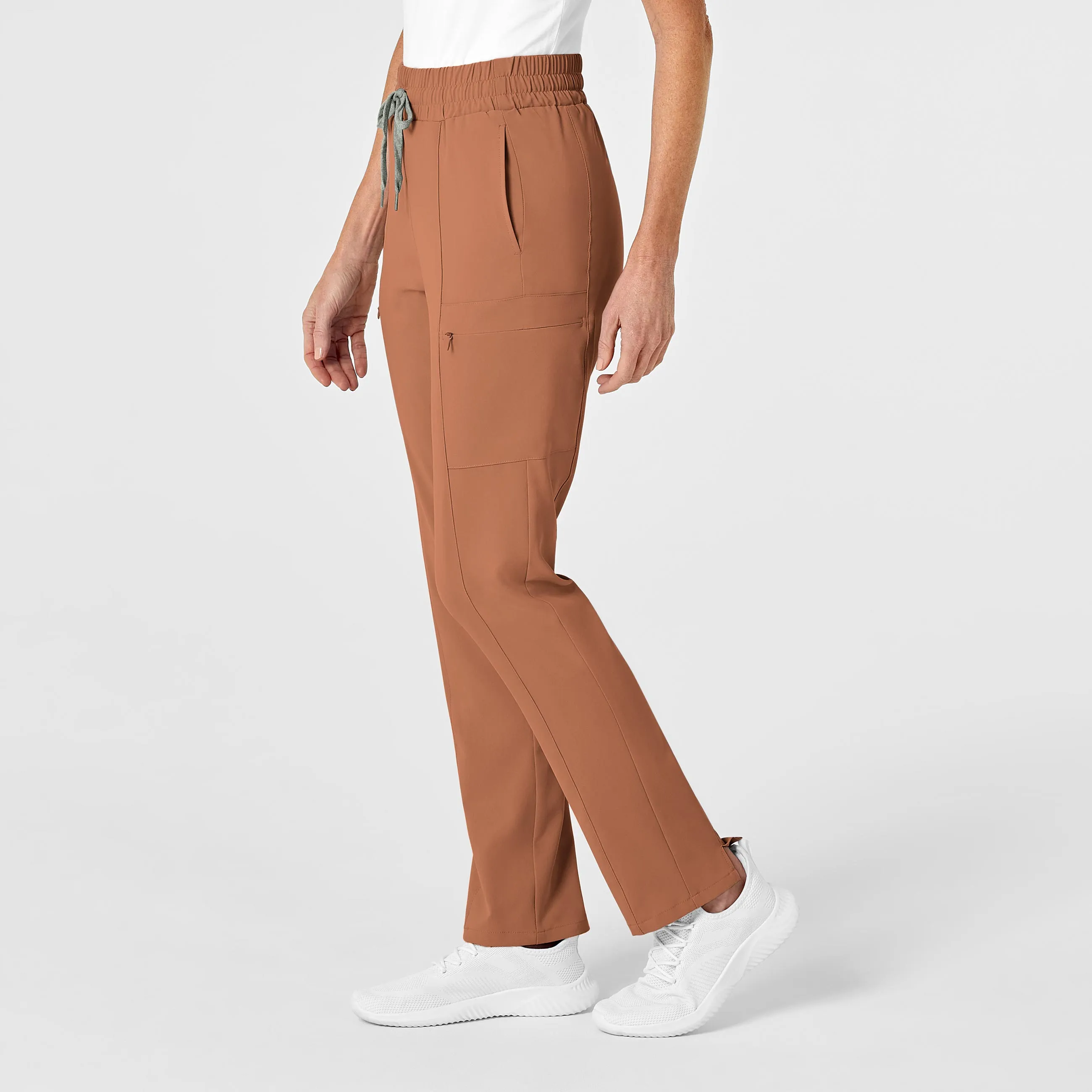 RENEW Women's High Waist Slim Leg Scrub Pant - Clay