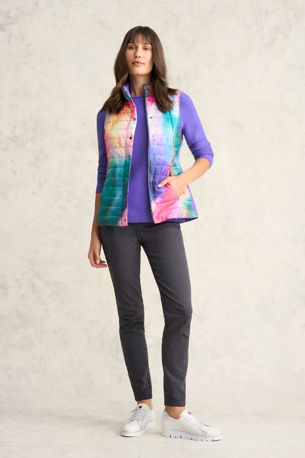 Reversible Puffer Vest - Aurora Print