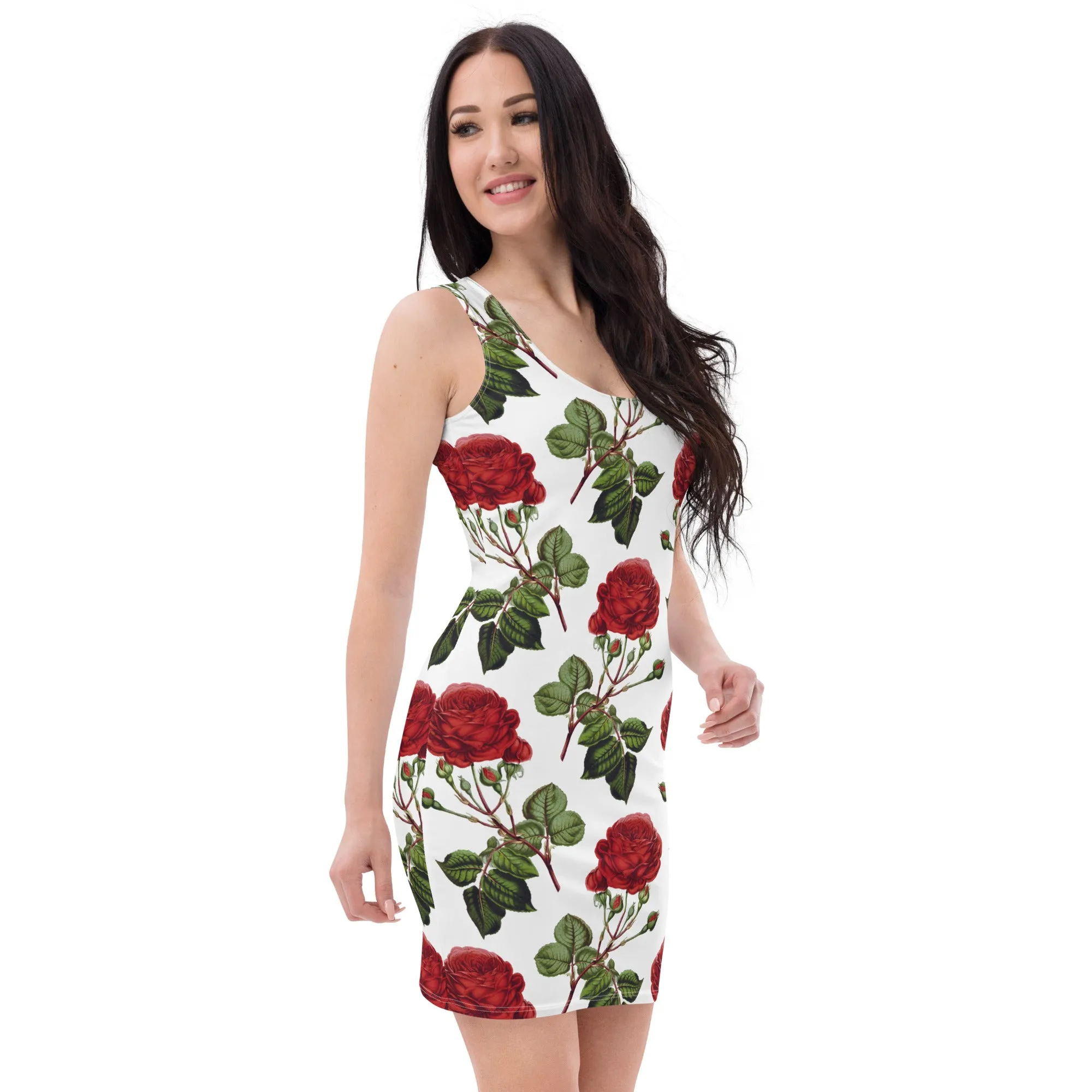 Roses Sublimation Dress, Garden Tea Party Dress