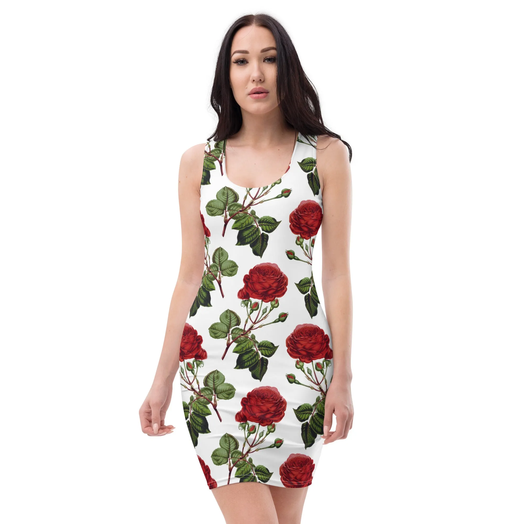 Roses Sublimation Dress, Garden Tea Party Dress