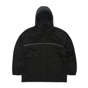 ROUND LINE HOODED JACKET BLACK