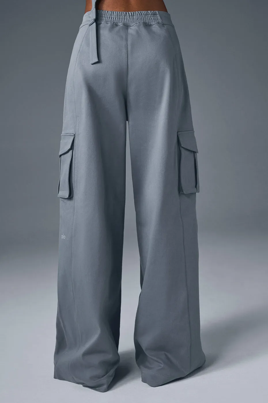 Show Off Cargo Wide Leg Trouser (Long) - Steel Grey