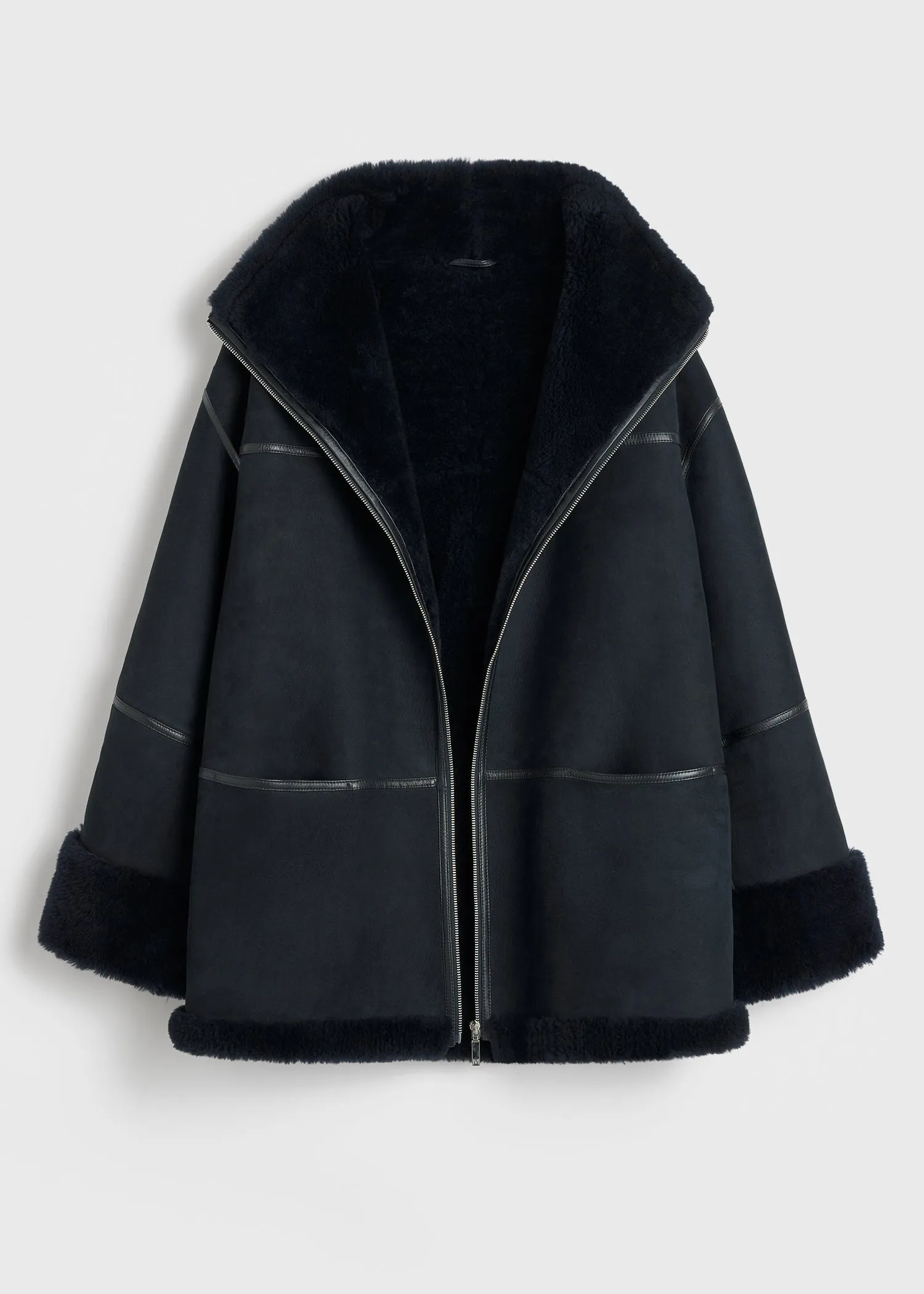 Signature shearling jacket navy