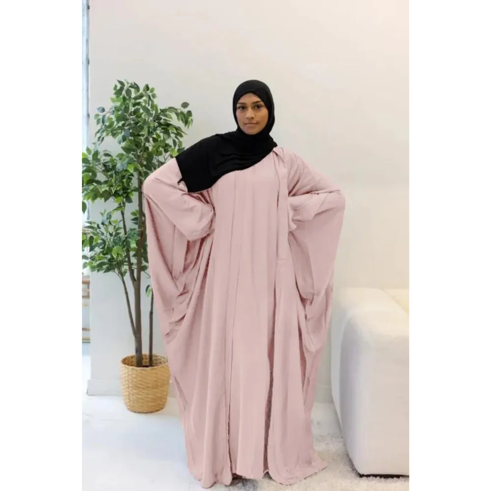 Slip Dress and Loose Fit Abaya (Rose Water)