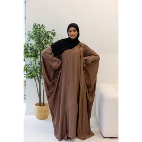 Slip Dress and Loose Fit Abaya (Saddle Brown)