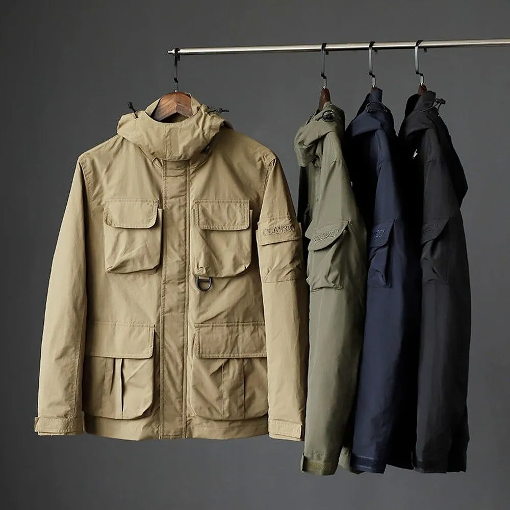 Solid Waterproof Multi-Pockets Jacket