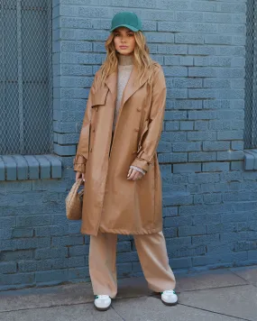 Stewart Vegan Leather Trench Coat