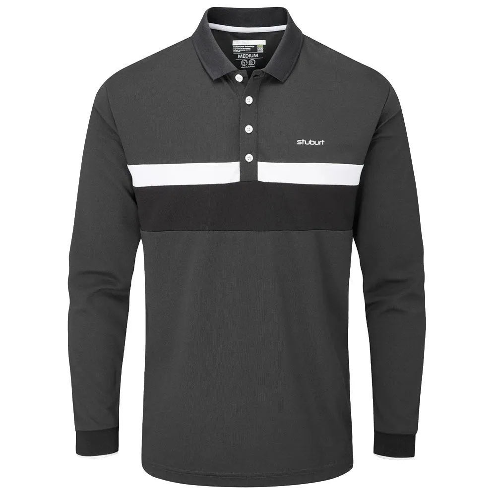 Stuburt Motion Long Sleeve Polo Shirt - Onyx