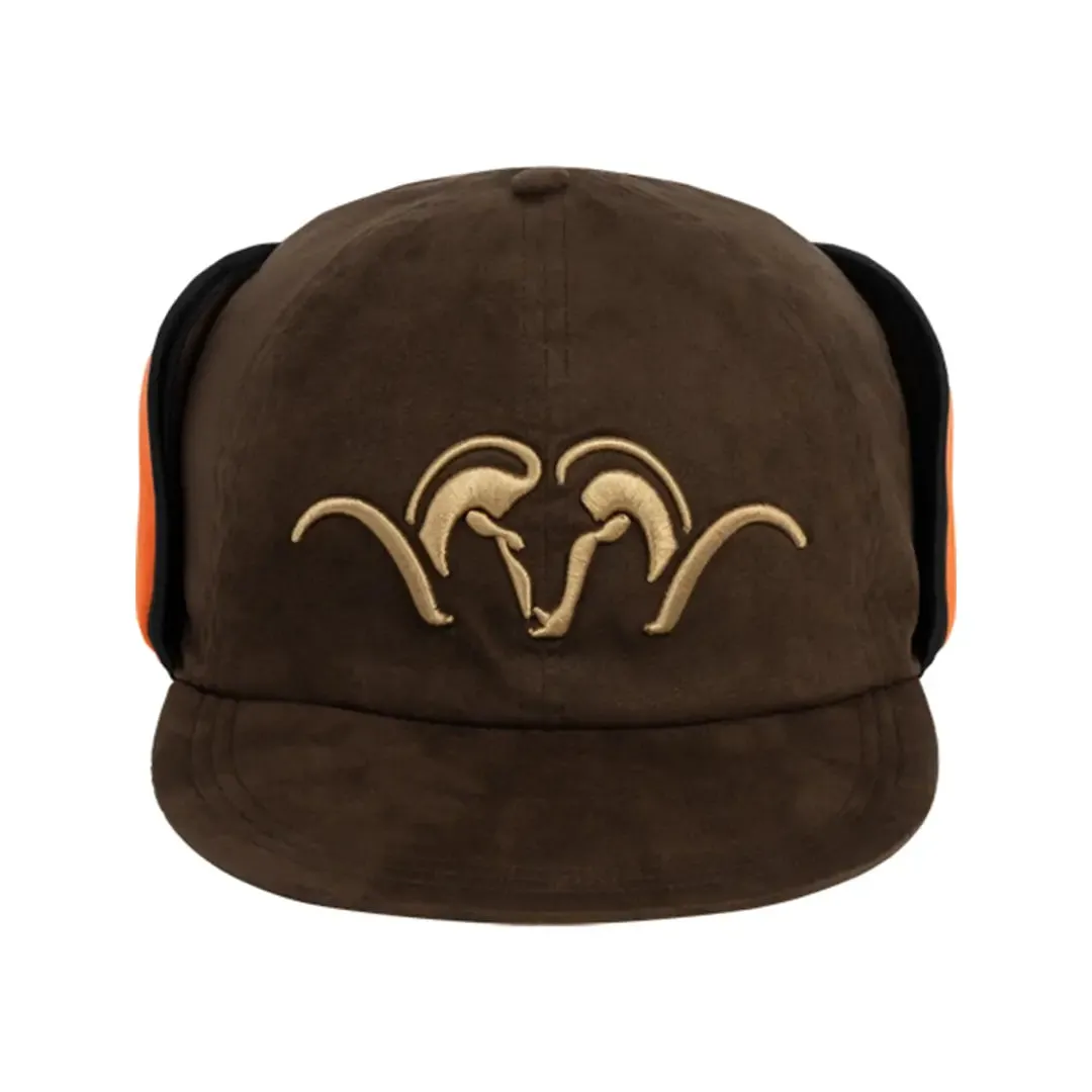 Suede Blaze Orange Insulated Cap - Dark Brown by Blaser