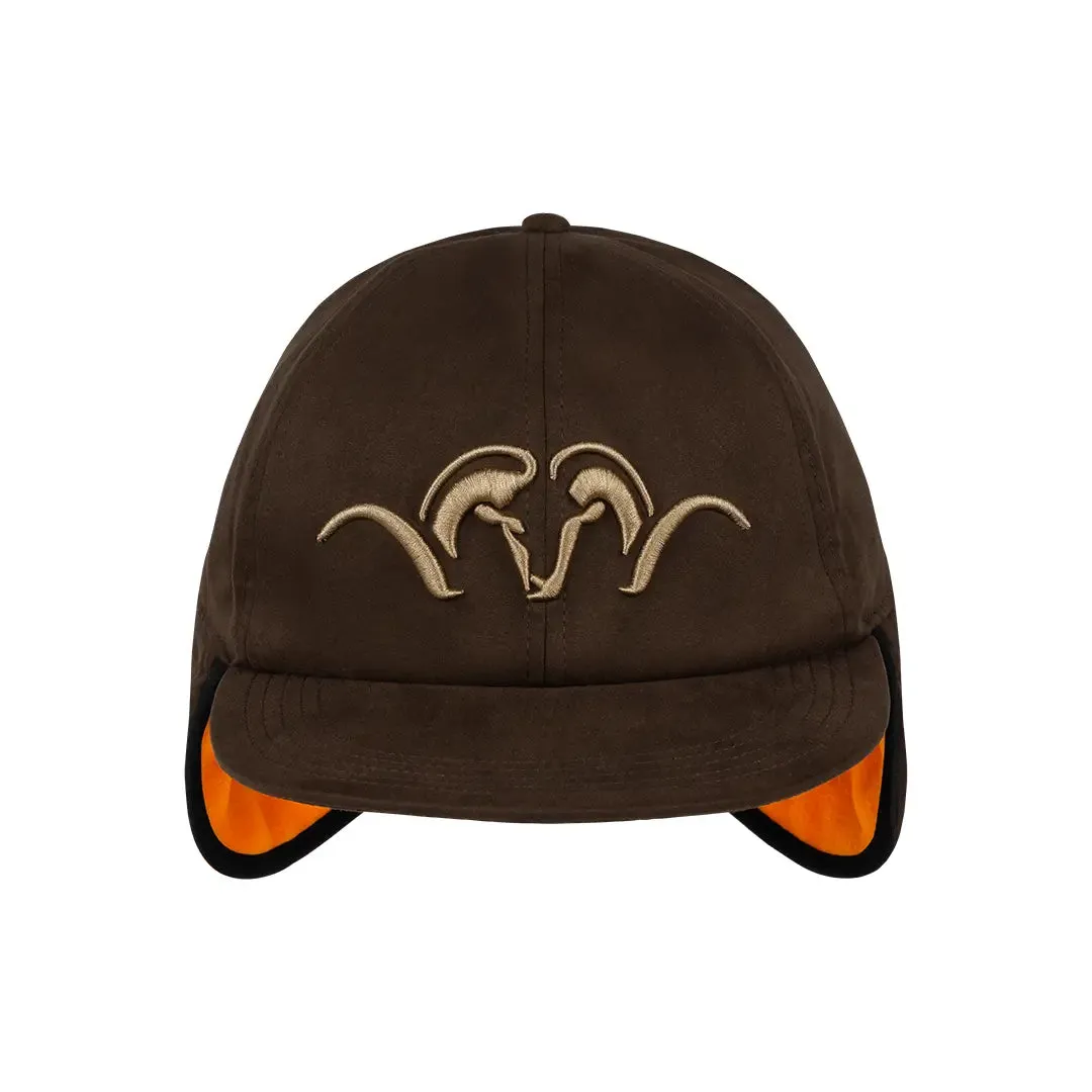 Suede Blaze Orange Insulated Cap - Dark Brown by Blaser