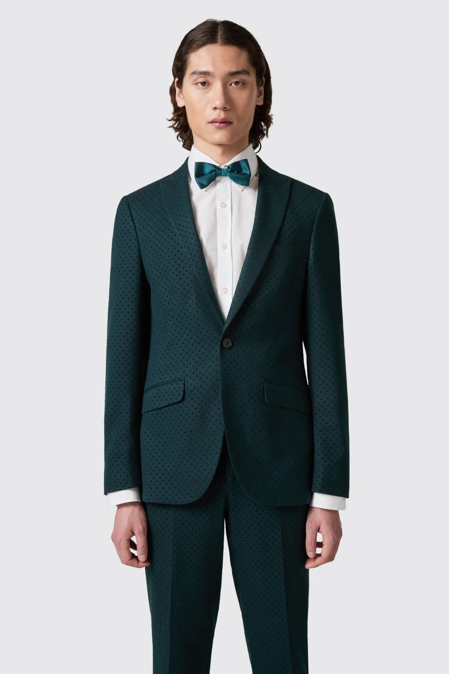 Sullivan Slim Fit Green Polka Dot Suit