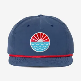 Sun Wave Navy / Red Rope Hat