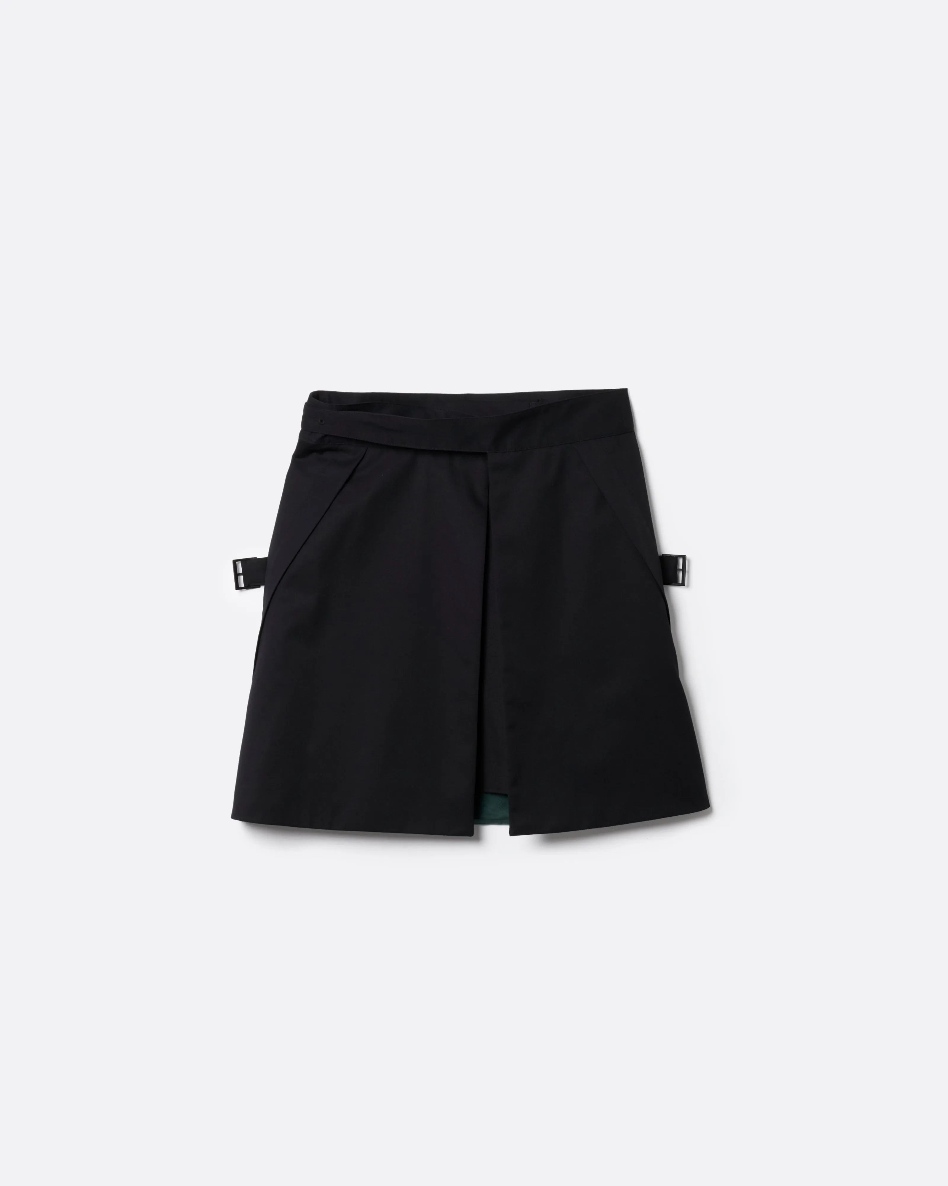 SUPER140 WRAP GURKHA SKIRT .12【BLACK】