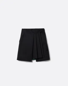 SUPER140 WRAP GURKHA SKIRT .12【BLACK】