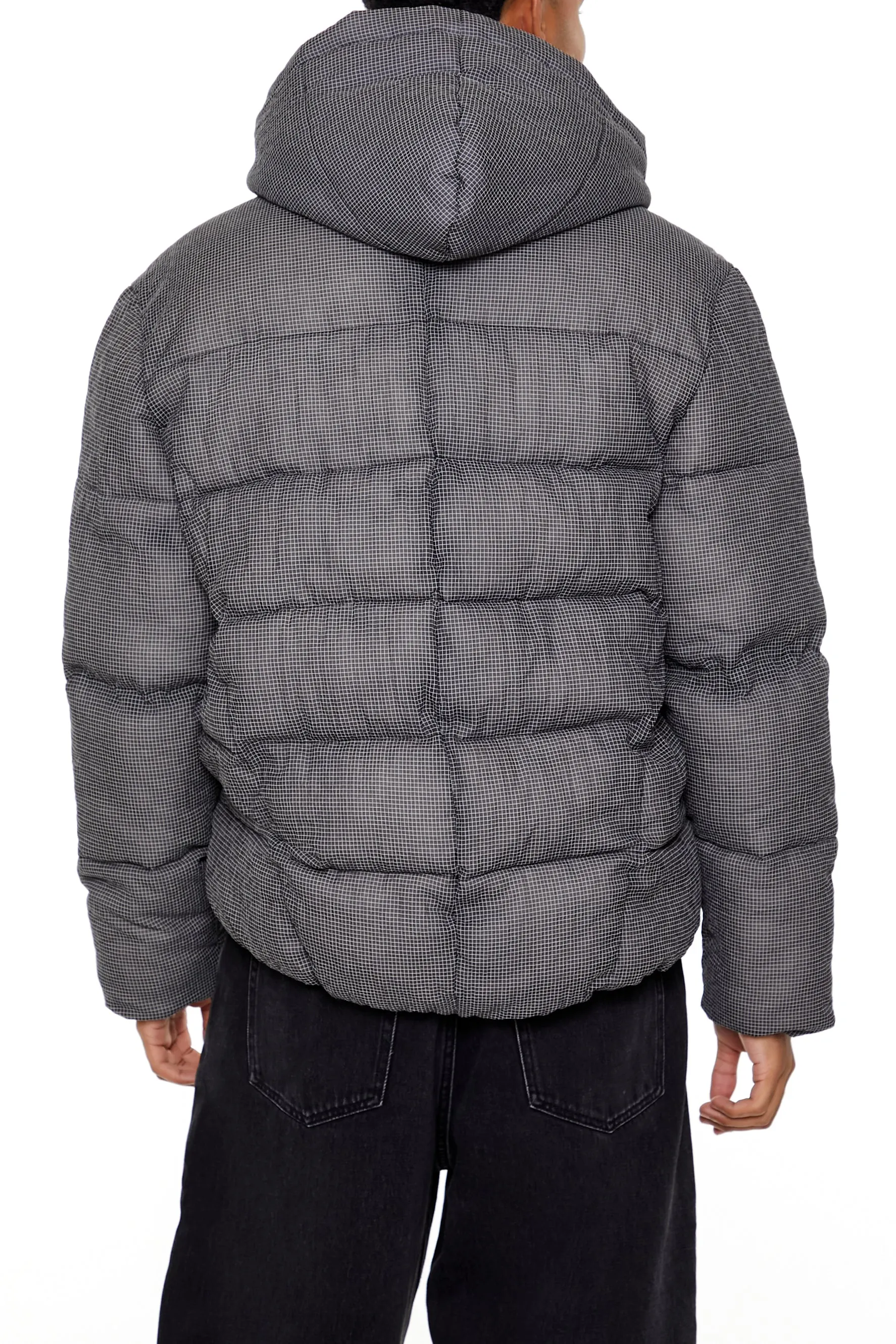 Textured Hooded Puffer Jacket