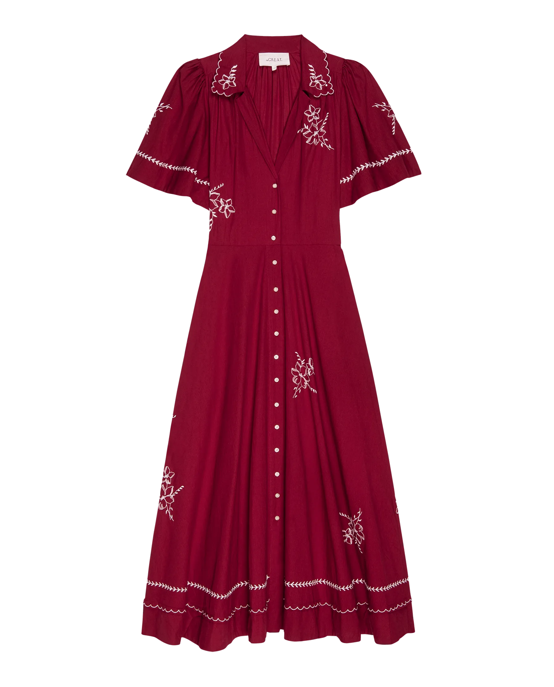 The Bridge Dress with Hanky Embroidered. -- Scarlet