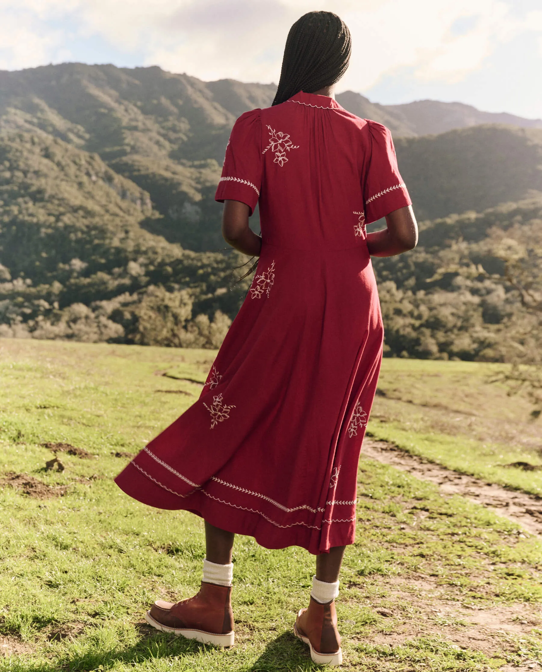 The Bridge Dress with Hanky Embroidered. -- Scarlet