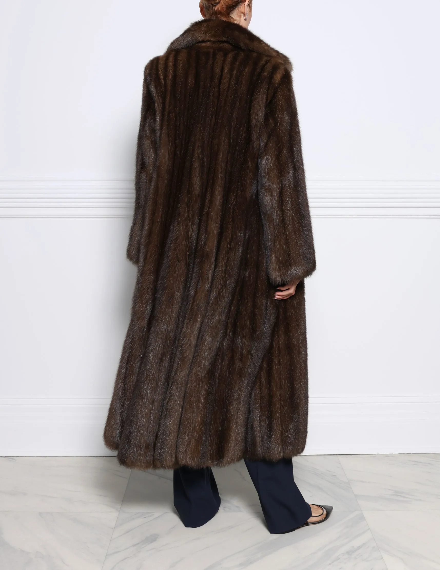 The Fia Russian Sable Fur Flounce Coat