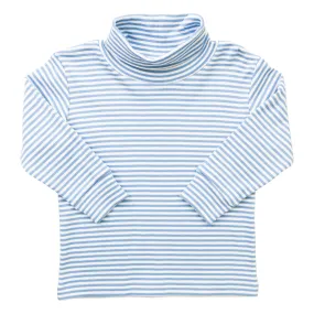 Thin Stripe Turtleneck -Light Blue