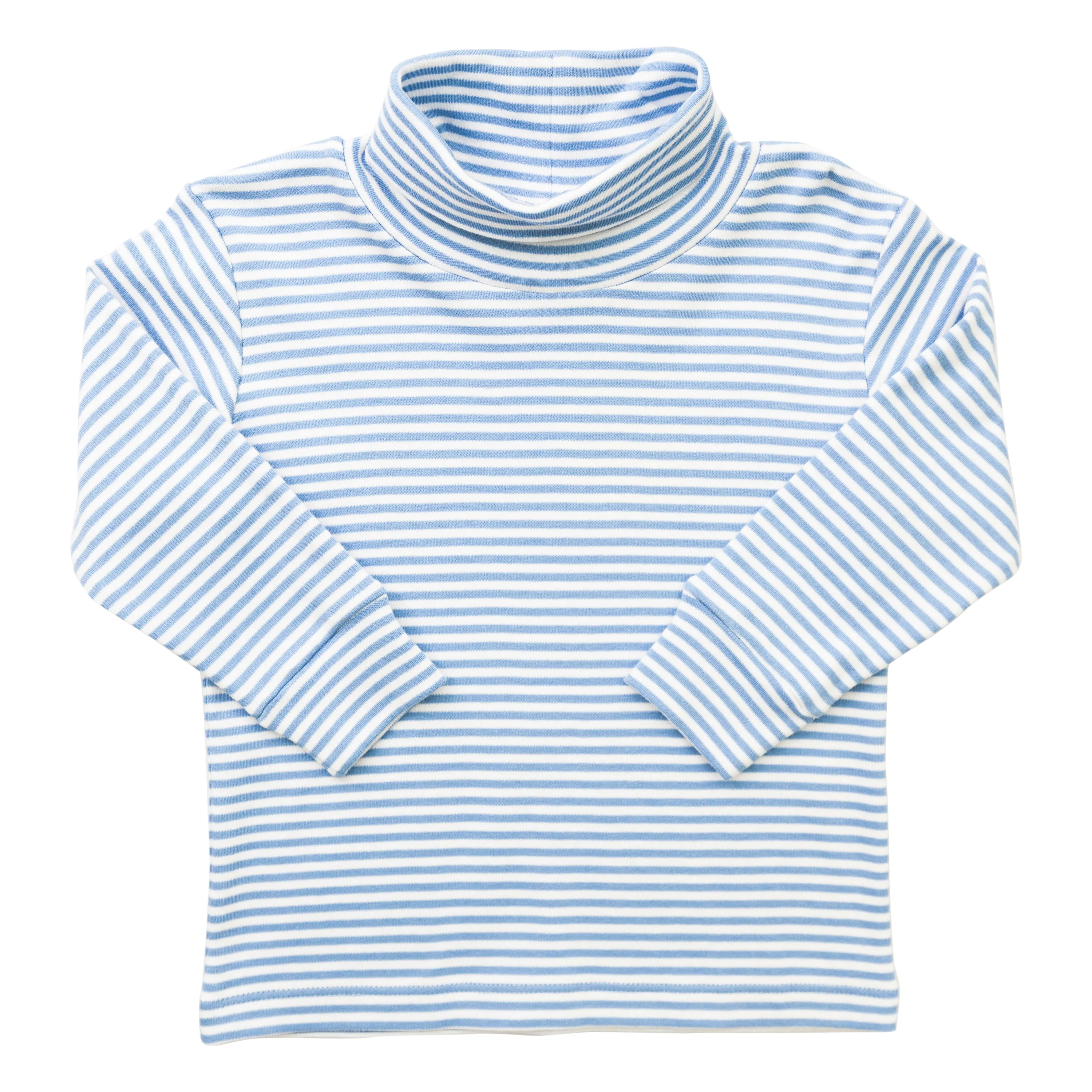 Thin Stripe Turtleneck -Light Blue