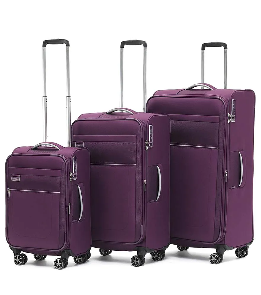 Tosca Vega 4-Wheel Expandable Spinner Luggage Set of 3 - Small, Medium and Large