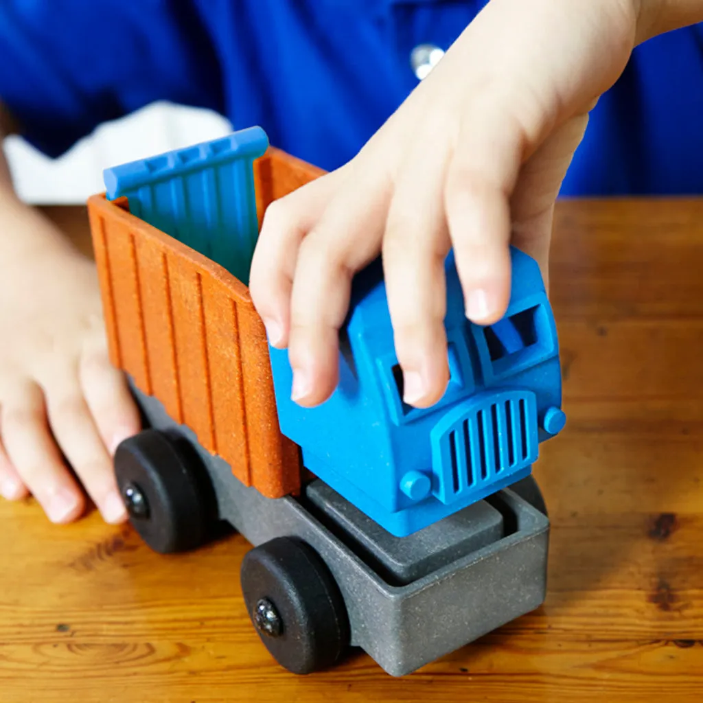 Toy Truck Play Set - 2 Pack of Cargo & Fire Truck Toys