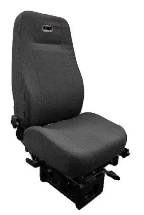 TTS HD Mid-Hi Back Air Suspension Seat with Recline, OPS, Heat, Vent, and Neck Blower in Black Cloth