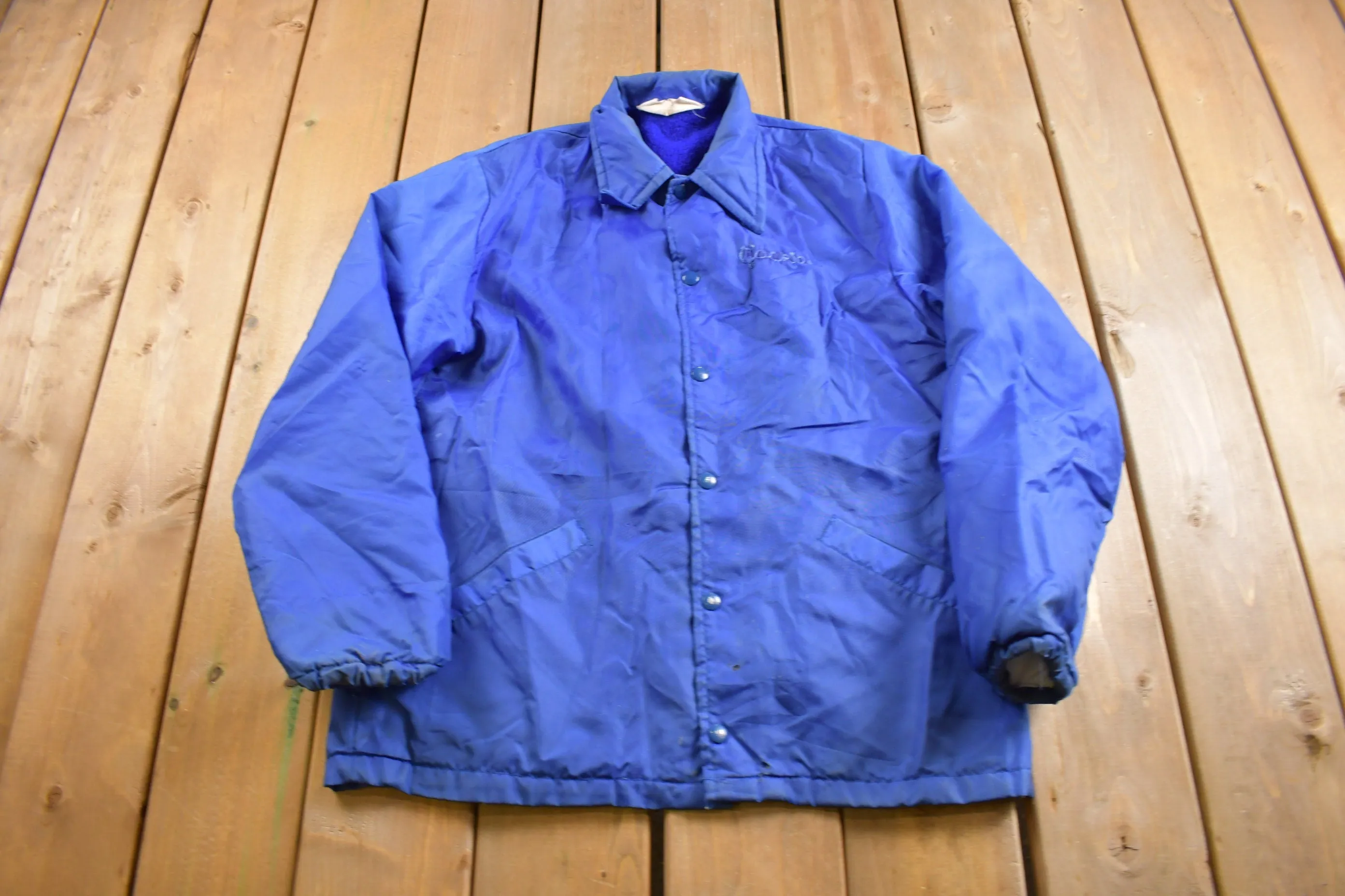 Vintage 1980s P.J.'s Bar Gratiot WI Fleece Lined Windbreaker Jacket