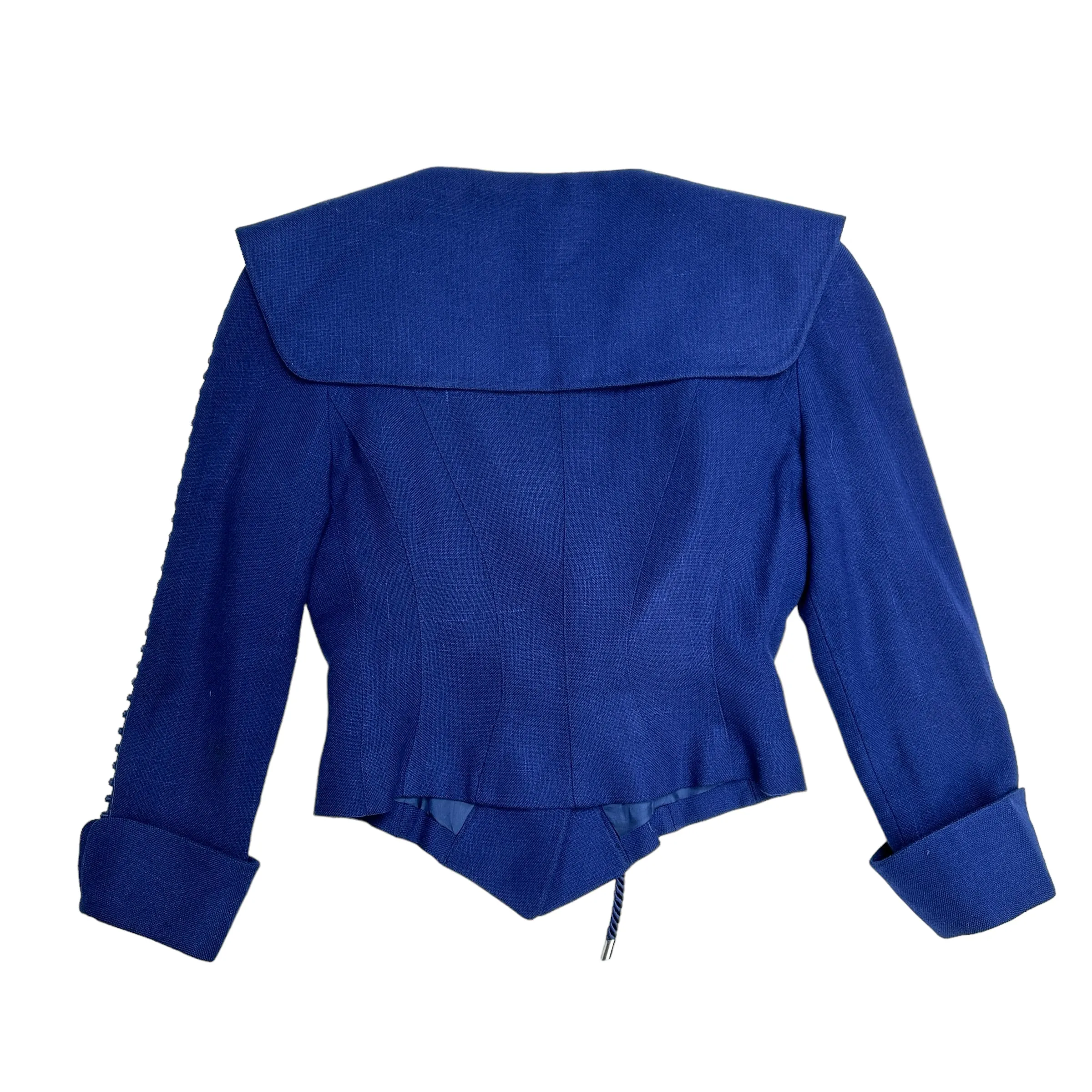 Vintage Blue Cropped Blazer - M