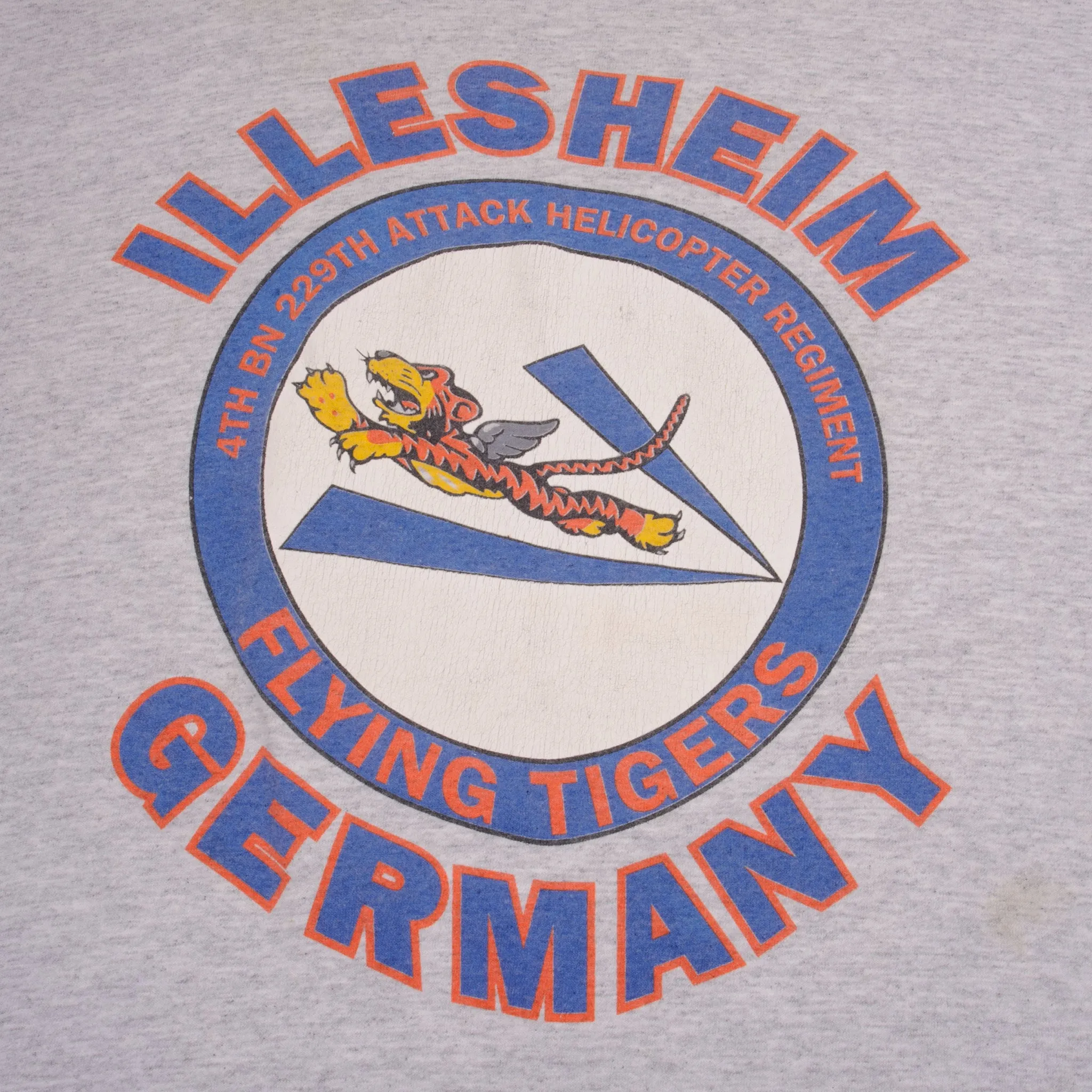 VINTAGE FLYING TIGERS ILLESHEIM GERMANY TEE SHIRT LARGE MADE USA 1991