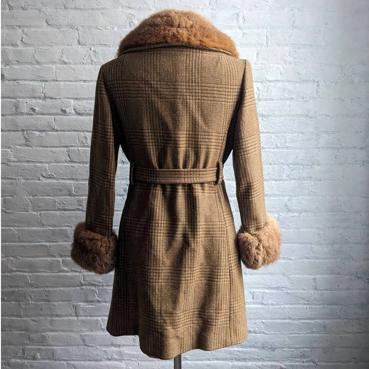 Vintage Penny Lane Fur Wool Coat Witchy Earthy Minimalist Trench Afghan Jacket