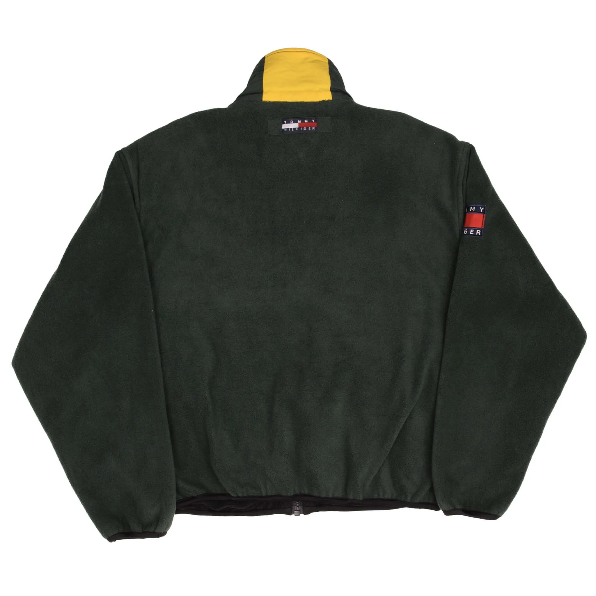 VINTAGE TOMMY HILFIGER PINE GREEN FLEECE JACKET 1990S SIZE LARGE