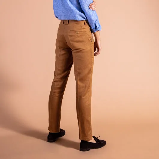 Voyager Tan Linen Pant