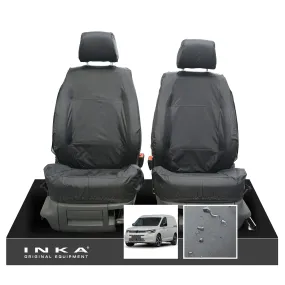 VW Caddy 5 Cargo INKA Front 1 1 INKA Tailored Waterproof Seat Covers Grey MY-2020 