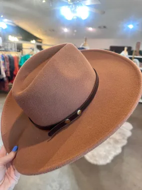 Wide Brim Felt Hat Congac