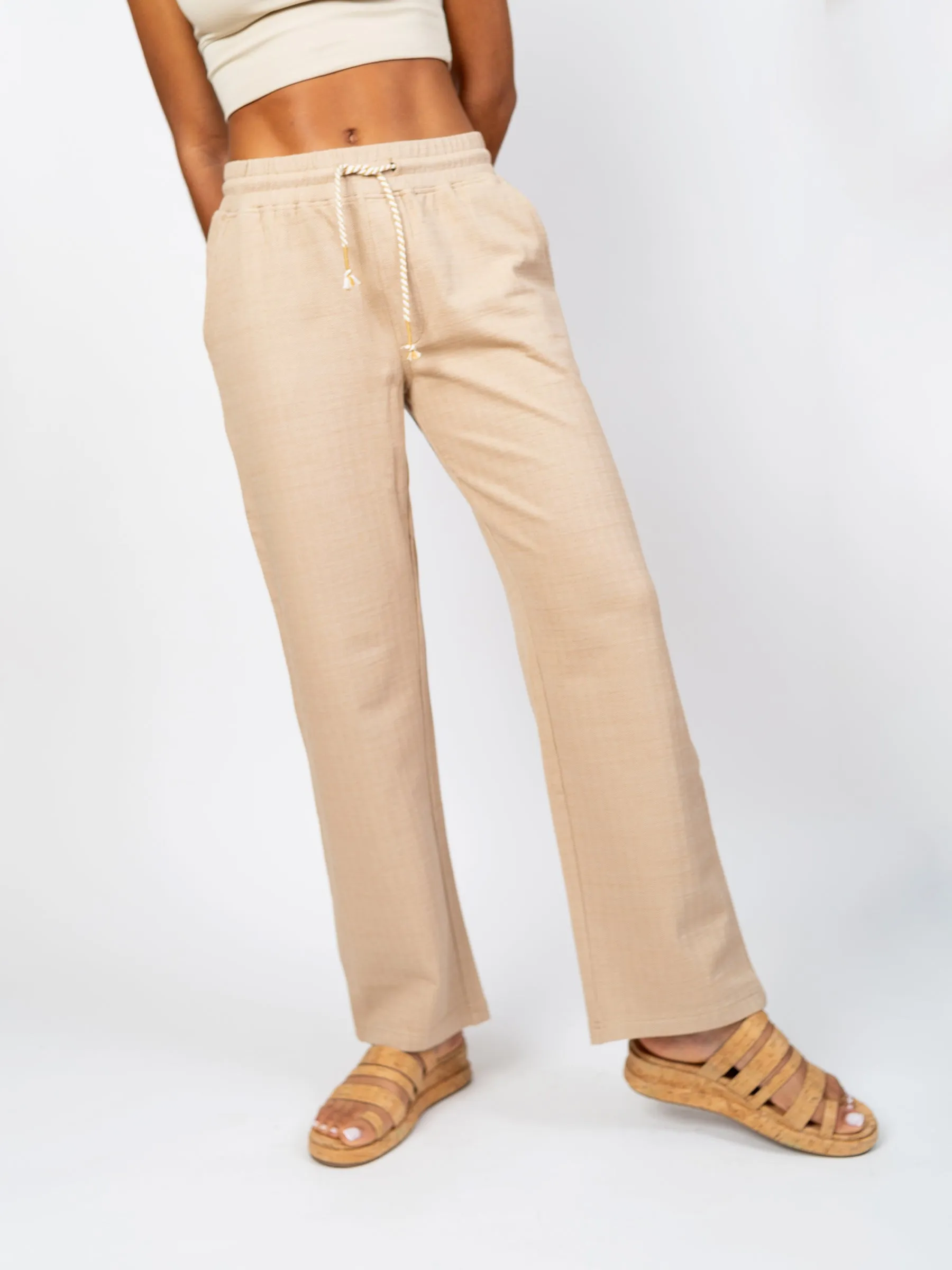 Wide Leg Stretch Pants | Beech Wood