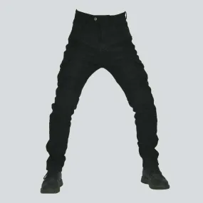 Winter black men's biker jeans