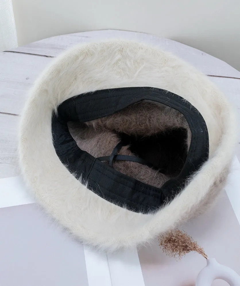 Winter Bucket Hat For Women Angora Gradient Fuzzy