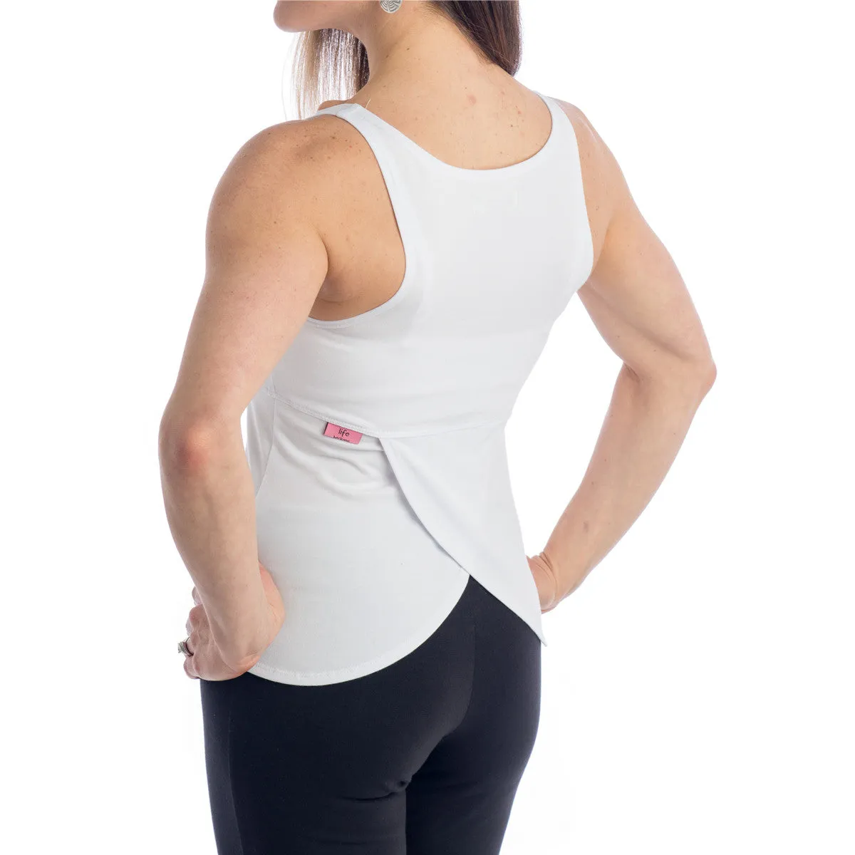 Wisdom Sleeveless Yoga Top - White