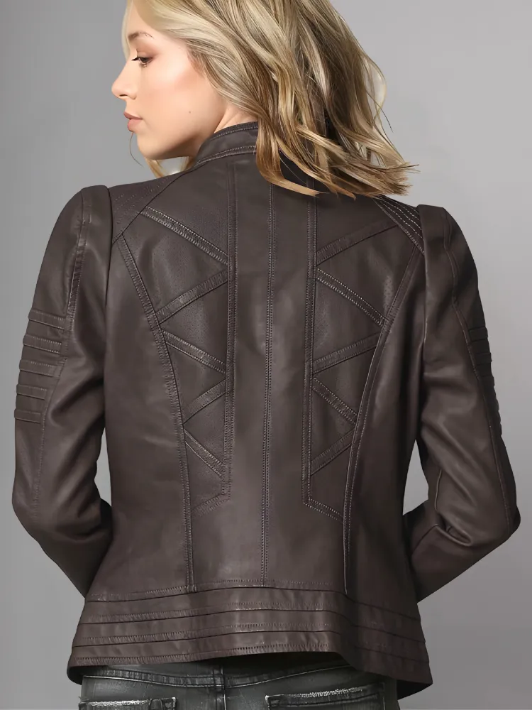 Woman BIKER LEATHER JACKET 2024