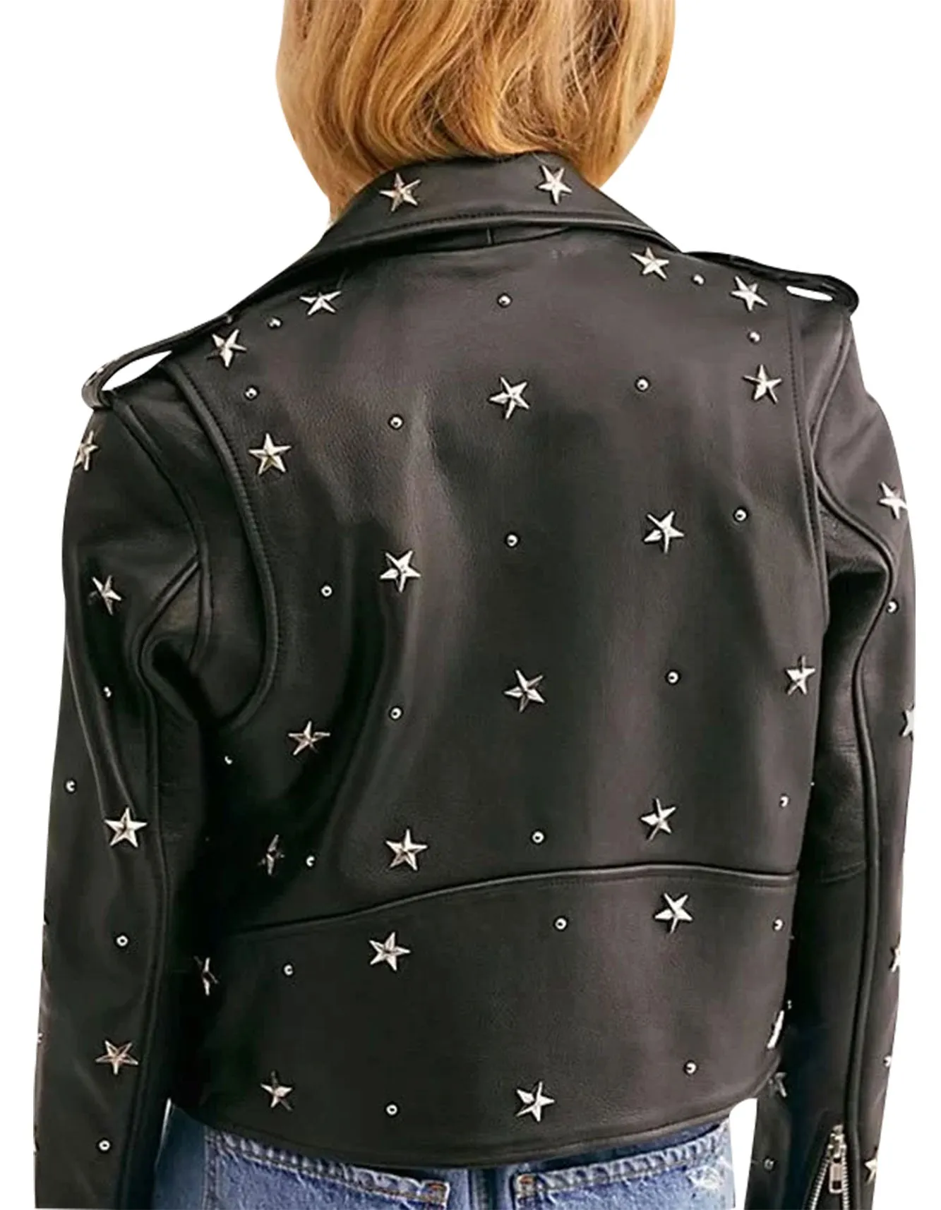 Women’s Black Studded Suede Leather Jacket