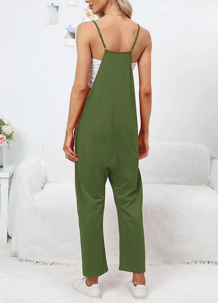 Womens Casual Wide-Leg Jumpsuit