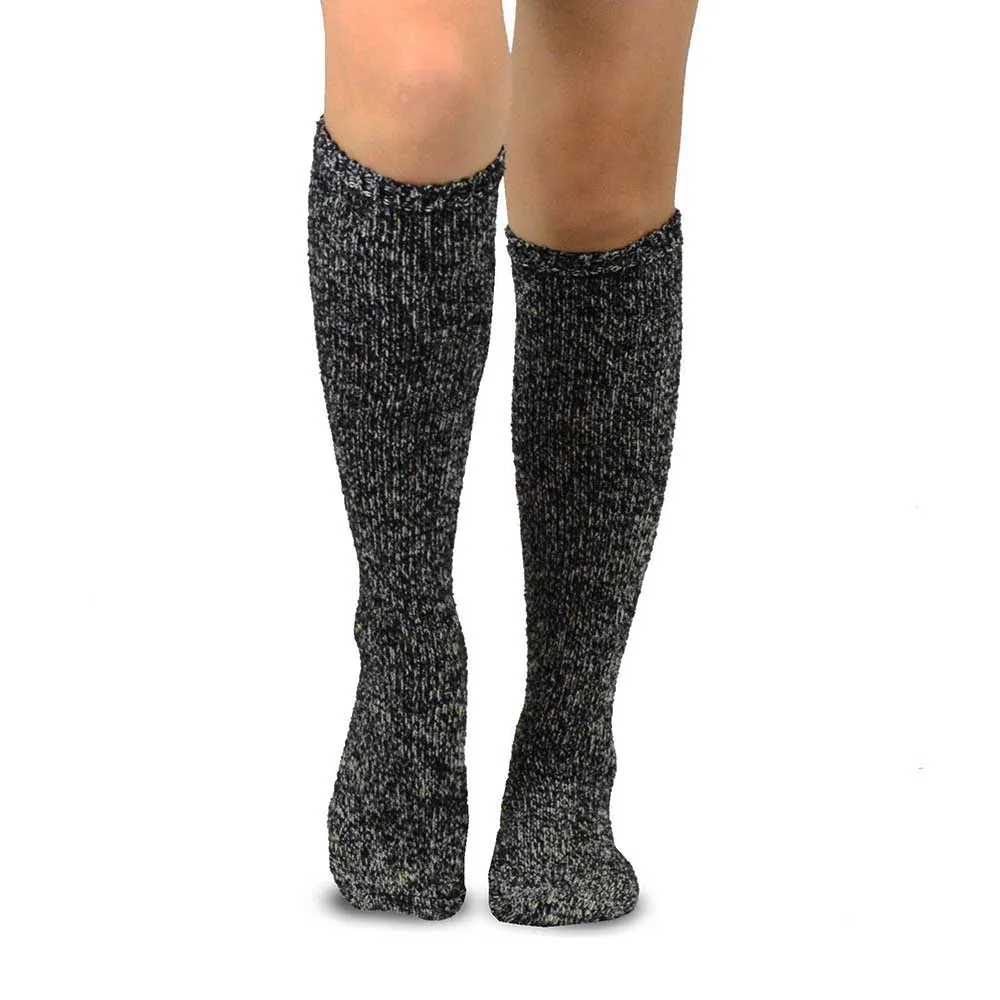 Women's Wool Heathered Black Knee High Socks