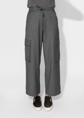 Wool Blend Cargo Pants in Gray