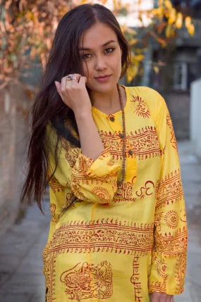 Yellow Om Kurtha Shirt