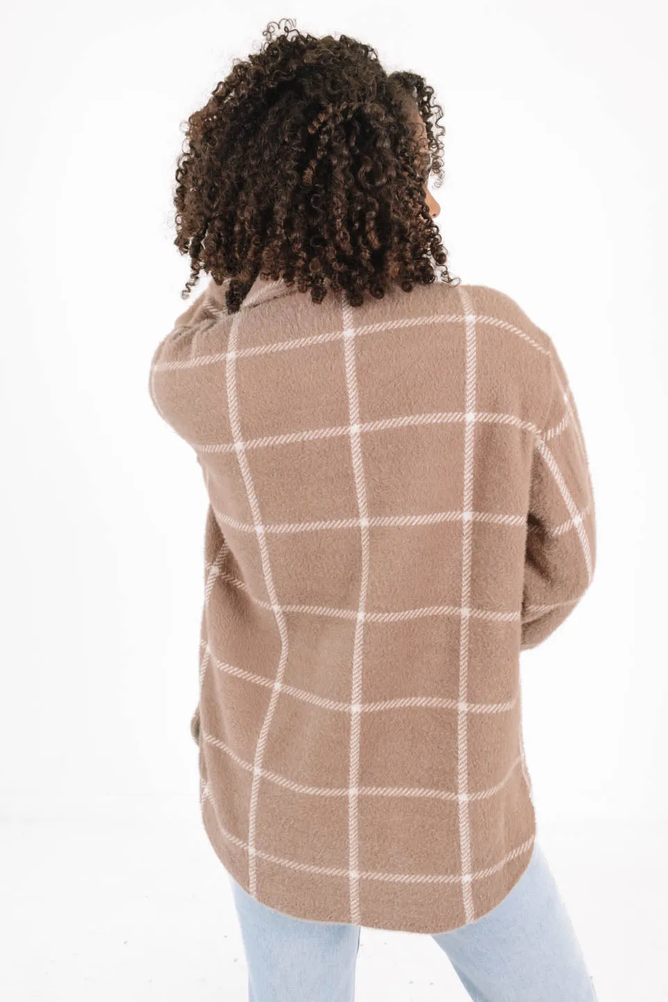 Z Supply Plaid Tucker Jacket - Heather Taupe