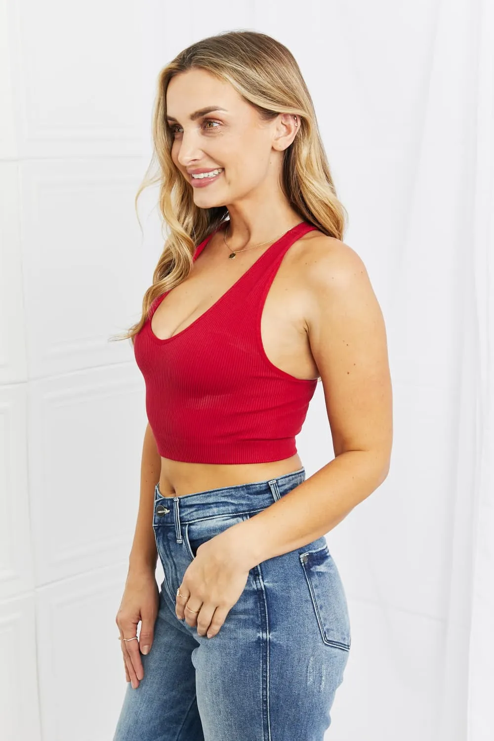 Zenana Adore Me Full Size Racerback Crop Top