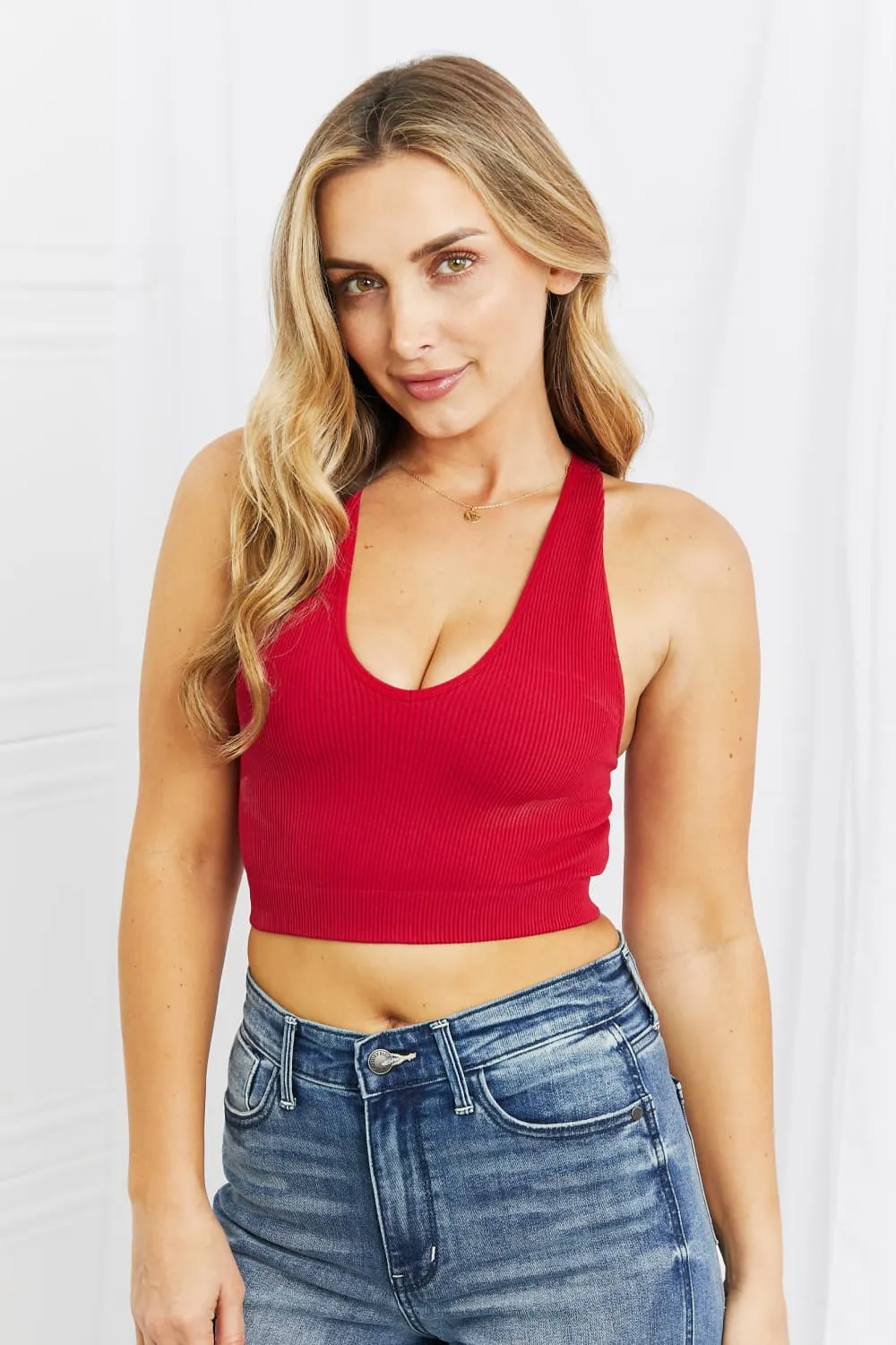 Zenana Adore Me Full Size Racerback Crop Top